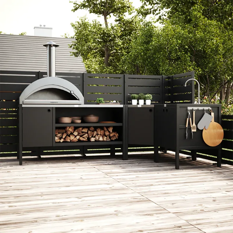 Double Layer Outdoor Kitchen Cabinet with a Door Double Layer Outdoor Kitchen Cabinet with a Door