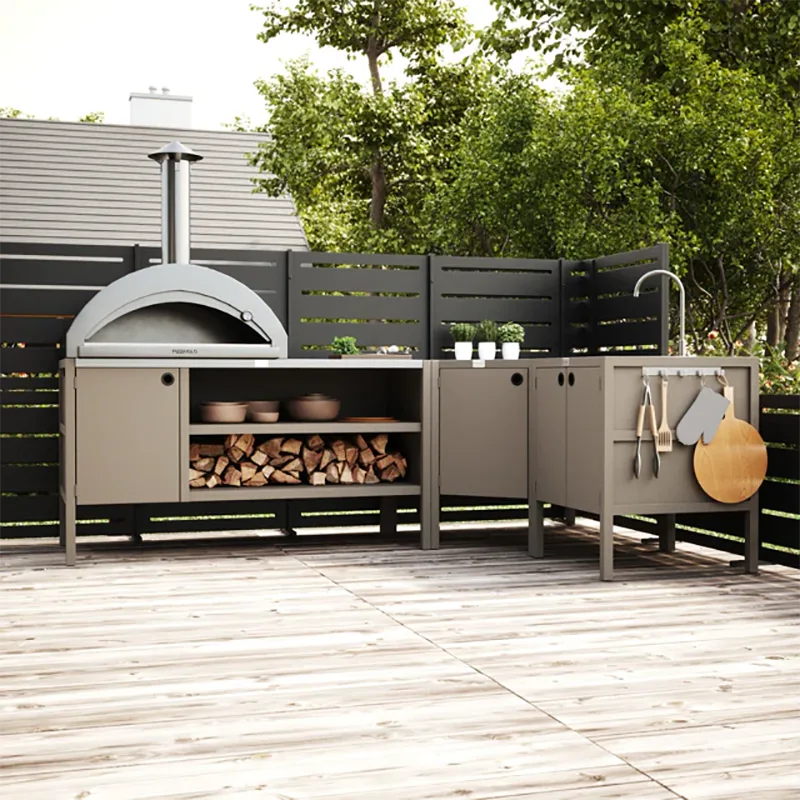 Double Layer Outdoor Kitchen Cabinet with a Door Double Layer Outdoor Kitchen Cabinet with a Door