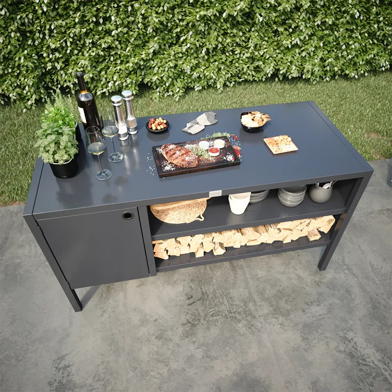 Double Layer Outdoor Kitchen Cabinet with a Door Double Layer Outdoor Kitchen Cabinet with a Door