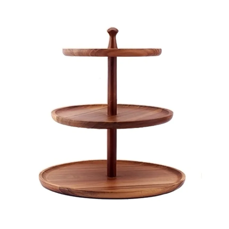 Porta dessert in legno a più livelli